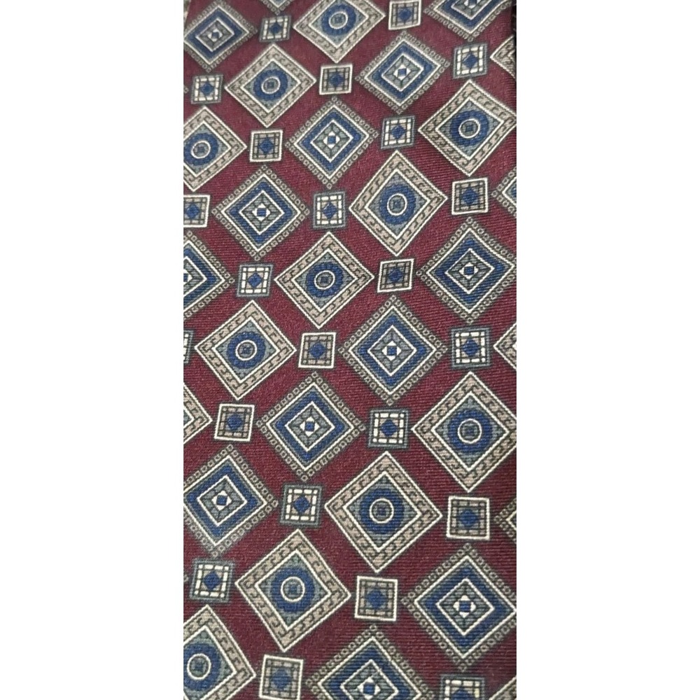 Men's Long Silk Necktie Oscar de la Renta Couture Collection Tie Burgundy Luxury